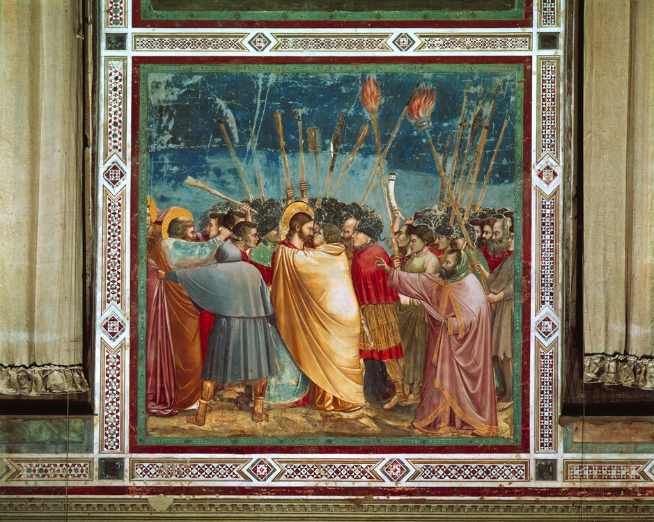 Figure 10-11: In The Kiss of Judas, Giotto dramatizes Christ’s betrayal by depicting the clash between Jesus’s supporters and enemies.